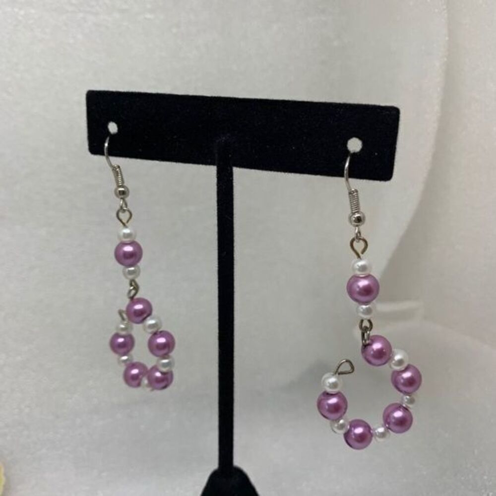 3/$25.  Pink and White Pearl Dangle Earrings